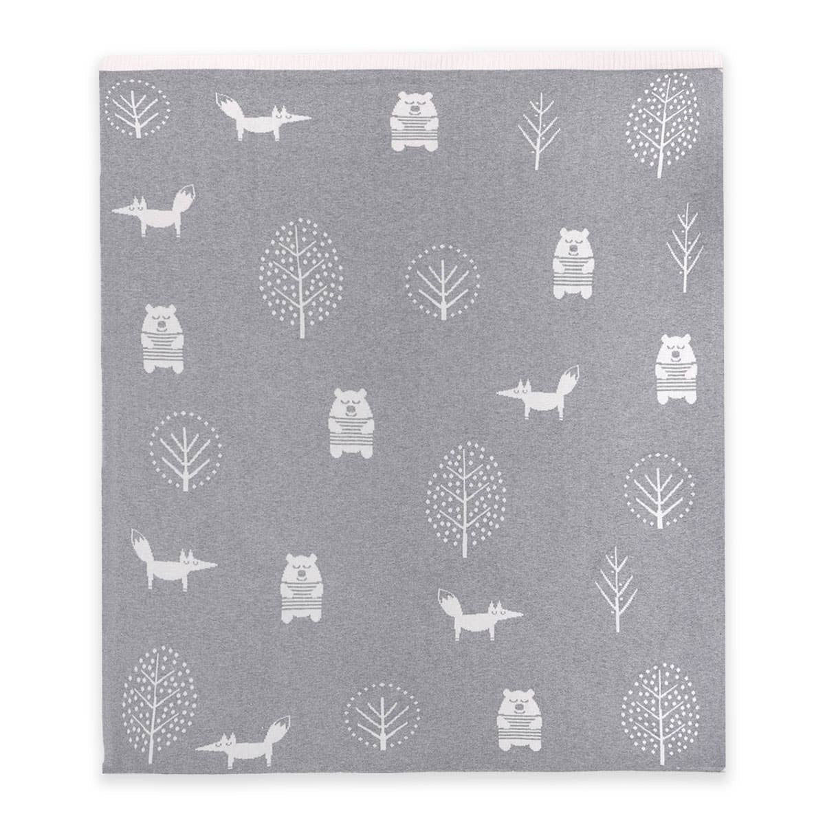 Into The Woods Knit Reversible Baby Blanket | Viverano Organics