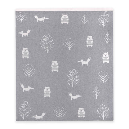 Into The Woods Knit Reversible Baby Blanket | Viverano Organics