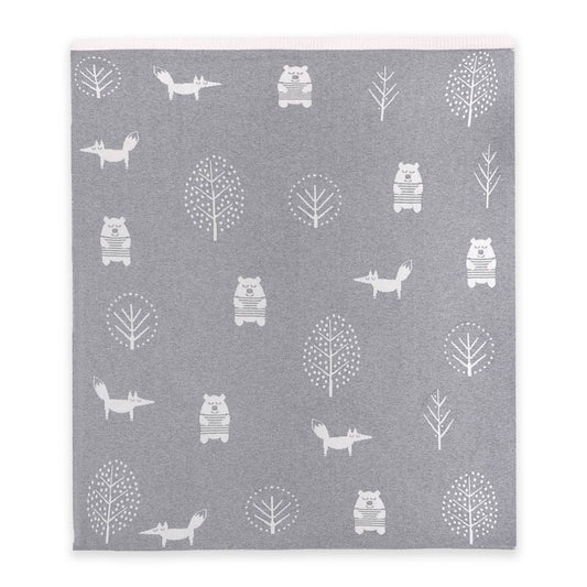 Into The Woods Knit Reversible Baby Blanket | Viverano Organics