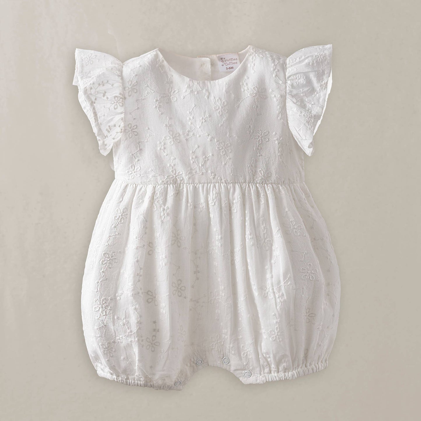 Charlotte Embroidered Cotton Romper | Tesa Babe