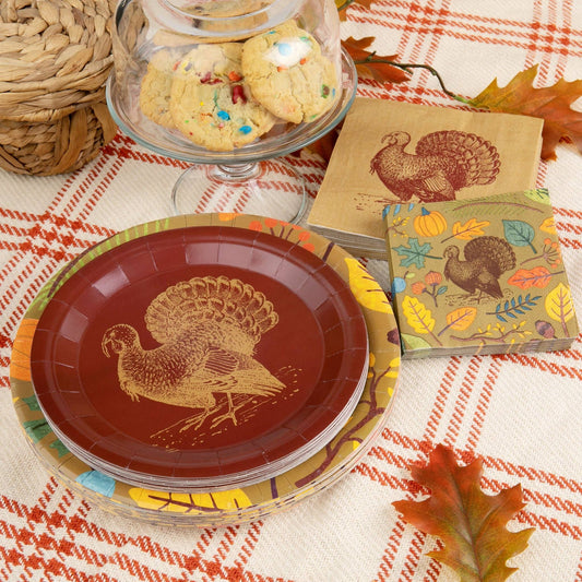 "Good Gobble" 80 Piece Paper Plate & Napkin Set | Fabuplates