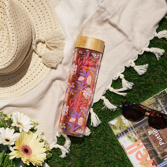 Blair™ Glass Travel Mug with Tea Infuser | Pinky Up