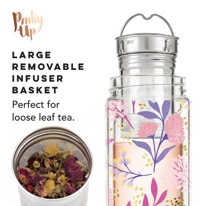 Blair™ Glass Travel Mug with Tea Infuser | Pinky Up