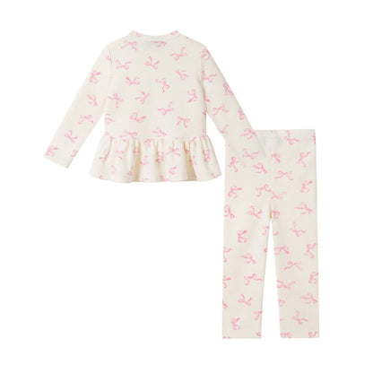 Pink Bow Waffle Lounge Set | Andy & Evan