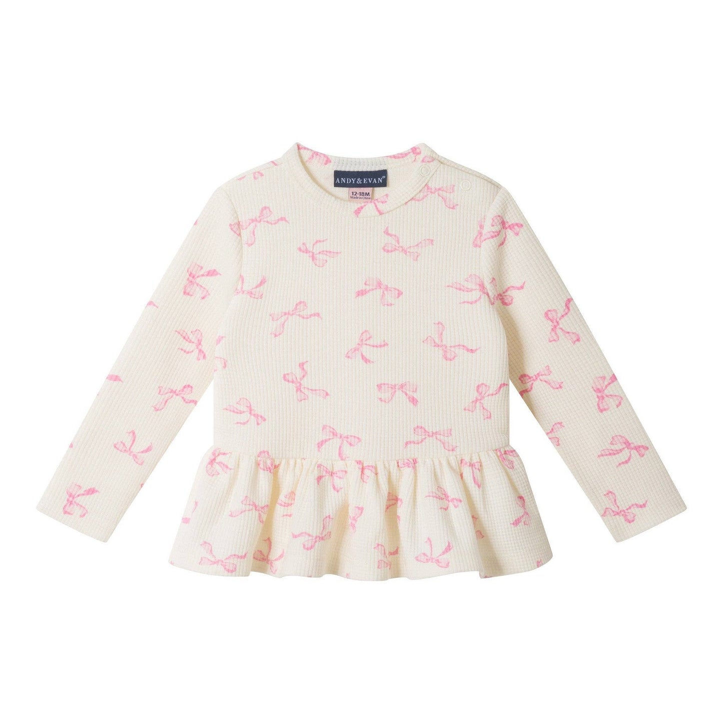 Pink Bow Waffle Lounge Set | Andy & Evan