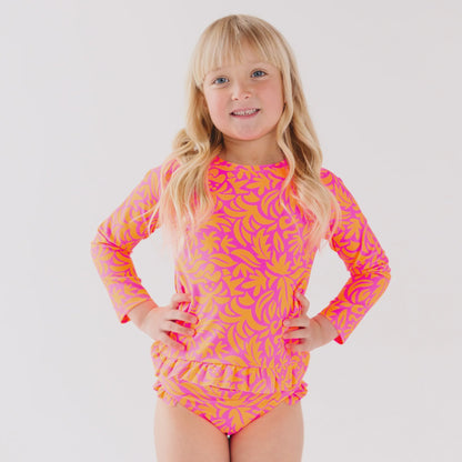 Neon Pink Tropical Tango Two-Piece Bathing Suit | Brave Little Ones