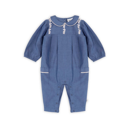 Brooklyn Chambray Jumpsuit & Headband | Viverano Organics