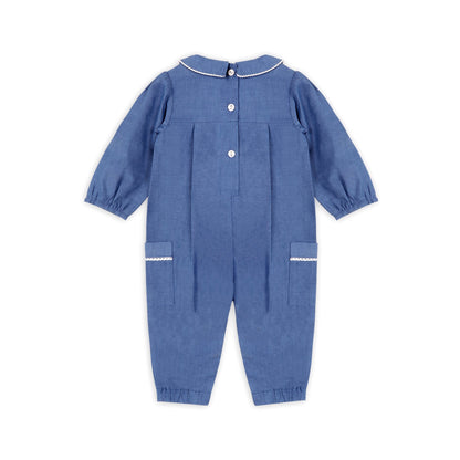 Brooklyn Chambray Jumpsuit & Headband | Viverano Organics