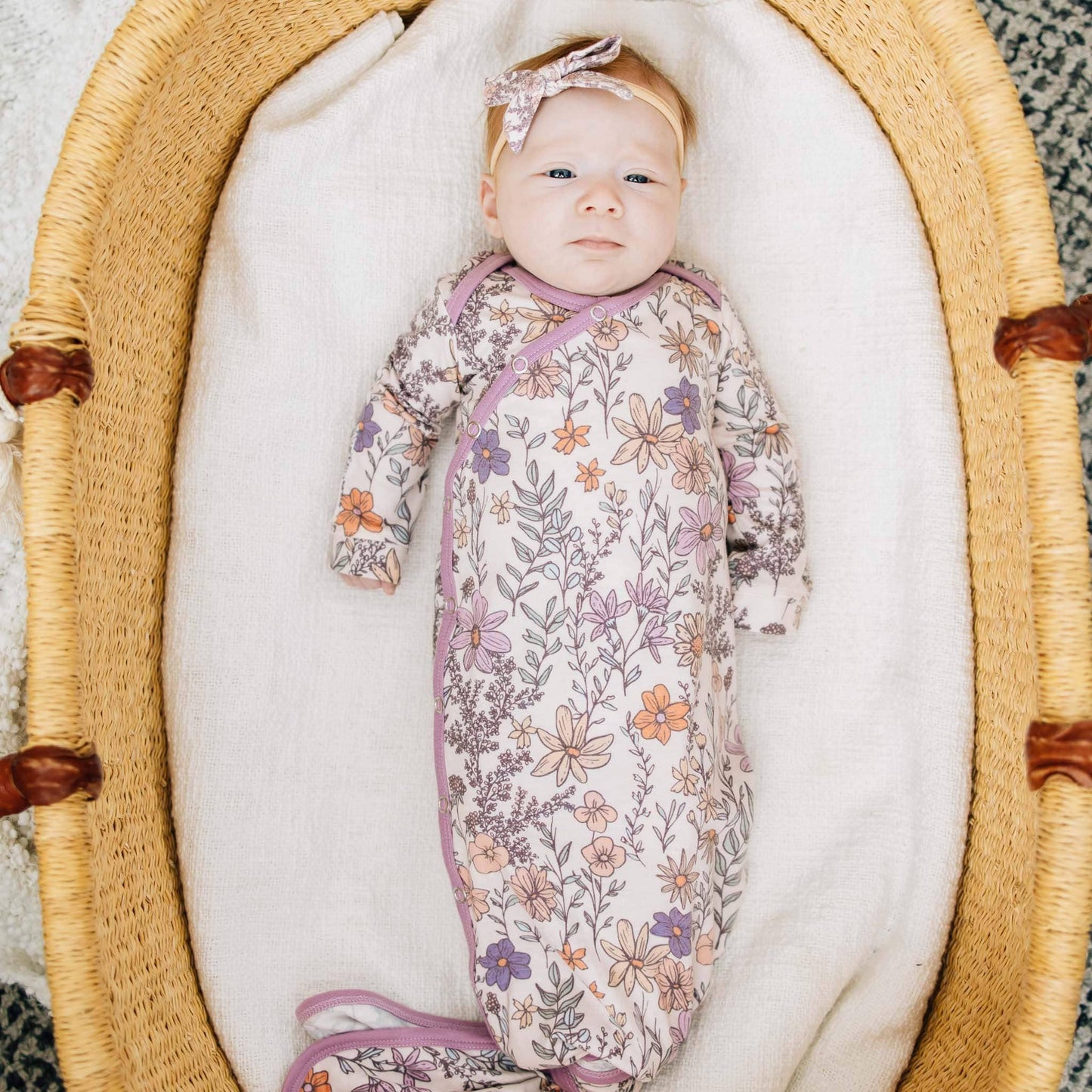 Flora Newborn Knotted Gown | Copper Pearl