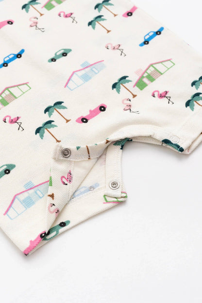 Retro Palm Springs Shorty Polo Romper | Monica + Andy