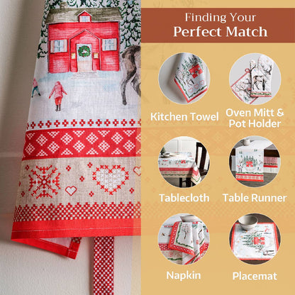 Rural Christmas Cotton Apron | Maison d'Hermine
