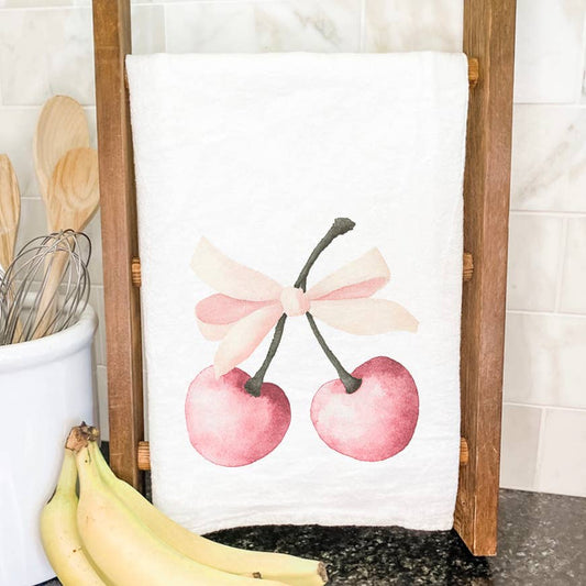 Cherries with a Bow Towel | Indigo Tangerine
