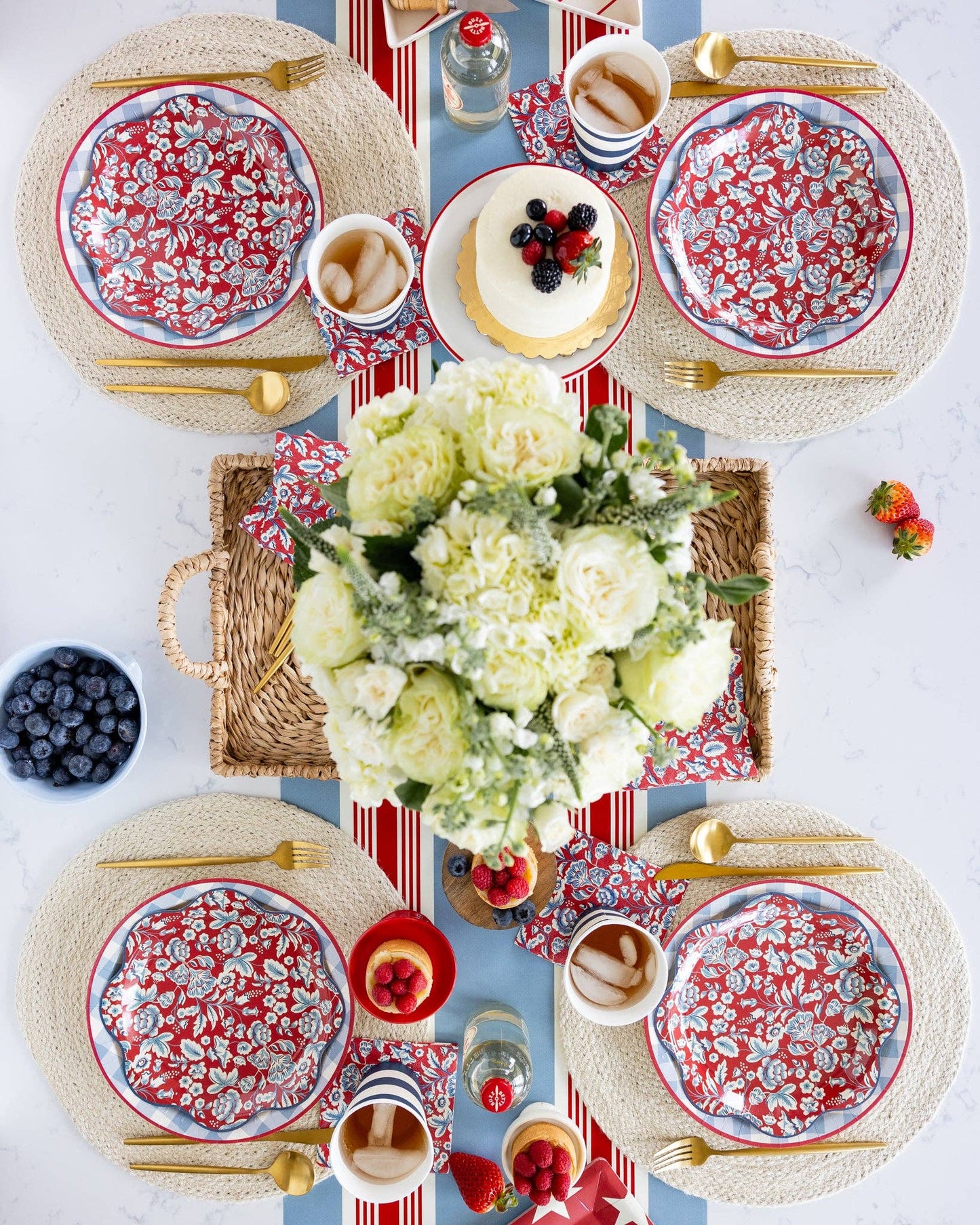 Hamptons Floral Paper Cocktail Napkin | My Mind's Eye