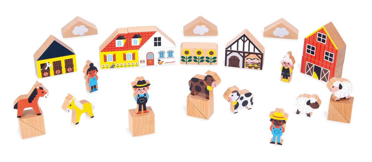 Crossroads Countryside Building Blocks | Janod