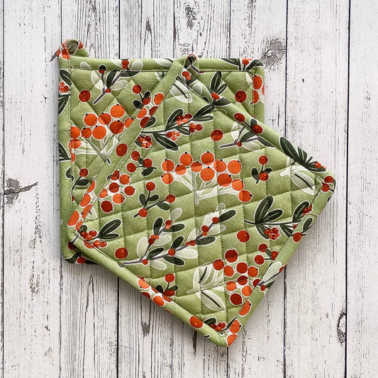Be Merry Pot Holder - Set of 2 | Mahogany