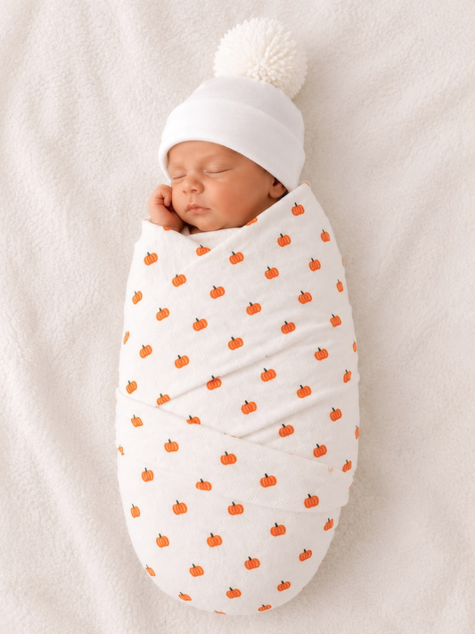 Pumpkin Pointelle Swaddle | Siix Collection