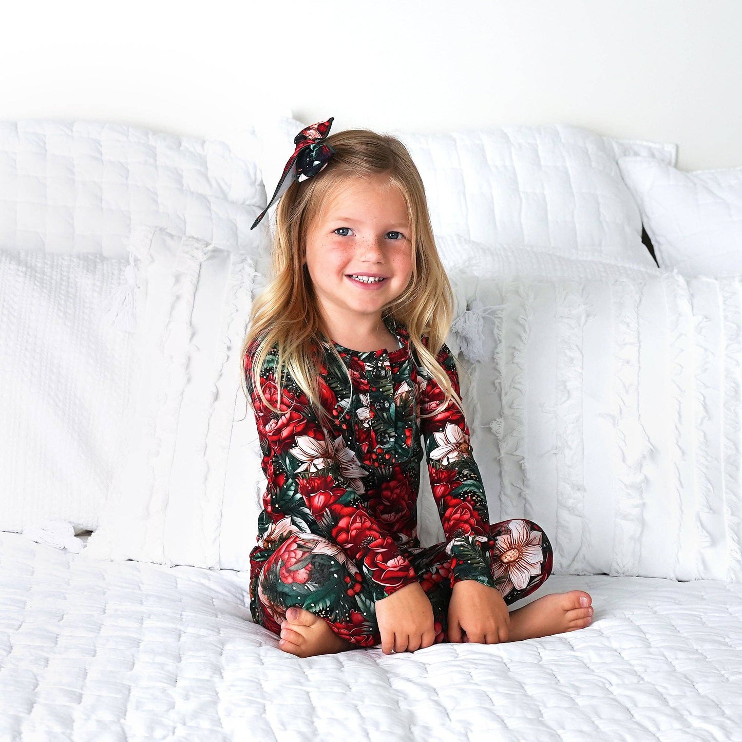 Gloria Floral Ruffle Bamboo Pajama Set | Gigi & Max