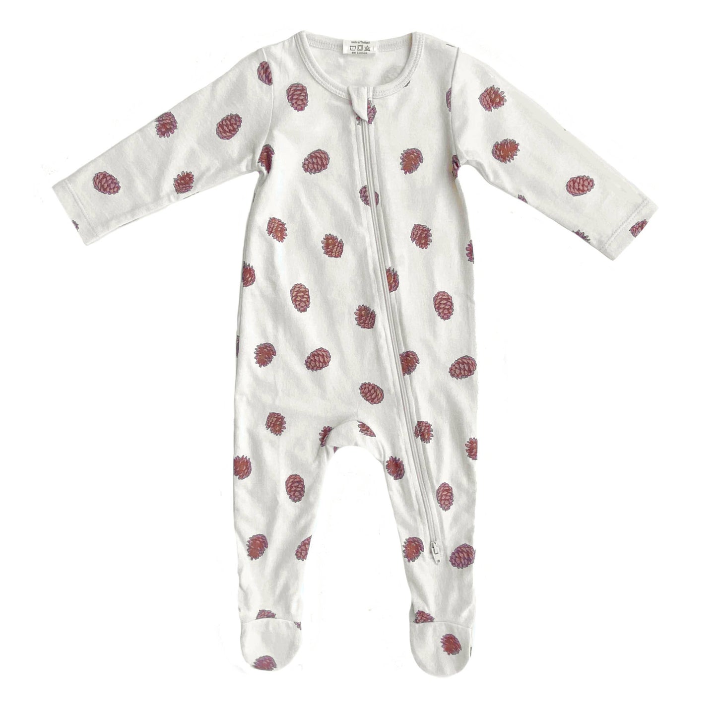 Natural Pinecones Zip Romper | City Mouse Studio