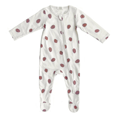 Natural Pinecones Zip Romper | City Mouse Studio