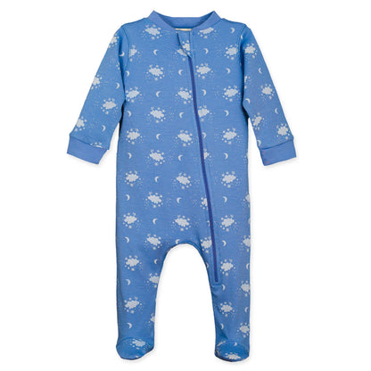 Blue Clouds Footed Romper | Feather Baby