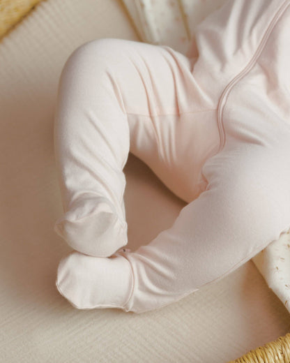 Zip Longsleeve Sleeper Footie - Petal | Quincy Mae