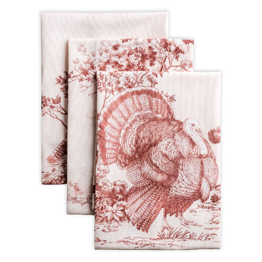 Brown Holy Jouy Towels (Set of 3) | Maison d'Hermine
