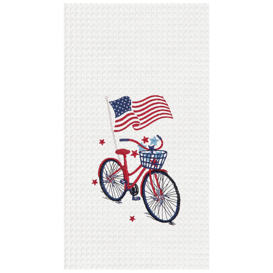 Patriotic Retro Bike Kitchen Towel | C&F Home