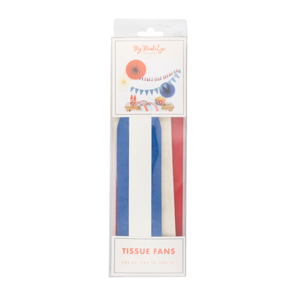 Red White and Blue Tissue Party Fans | My Mind's Eye