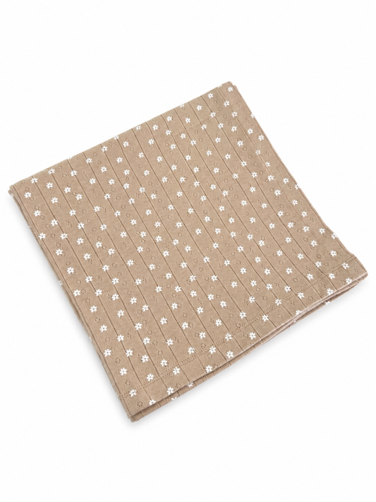 Almond Bloom Pointelle Swaddle | Siix Collection