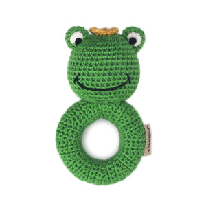 Hand Crocheted Frog Prince Ring Rattle | Cheengoo