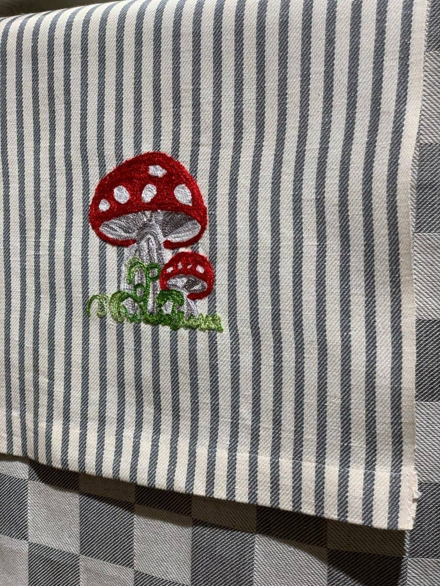 Mushroom Embroidered Table Runner | Busatti Italy