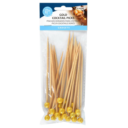 Gold Cocktail Picks (Pack of 25) | R&M International
