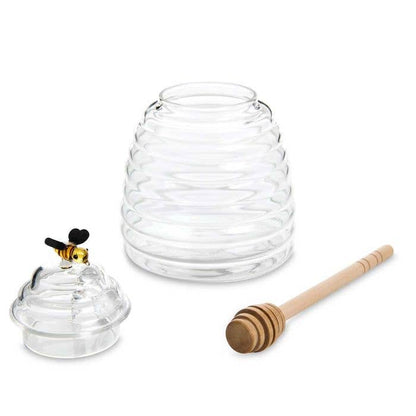 Glass Honey Jar With Lid And Honey Dipper | HIC Kitchen