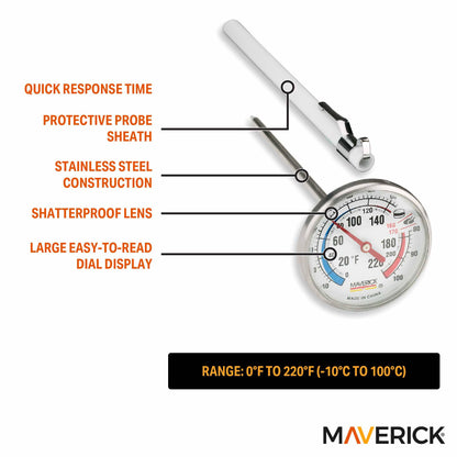 Maverick Large Dial Instant Read Thermometer | Kitchen Supply Brands