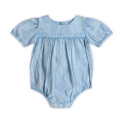 Aspen Denim Baby Romper | Viverano Organics