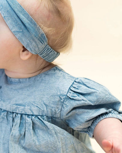 Aspen Denim Baby Romper | Viverano Organics