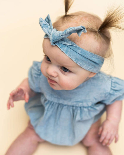 Aspen Denim Baby Romper | Viverano Organics
