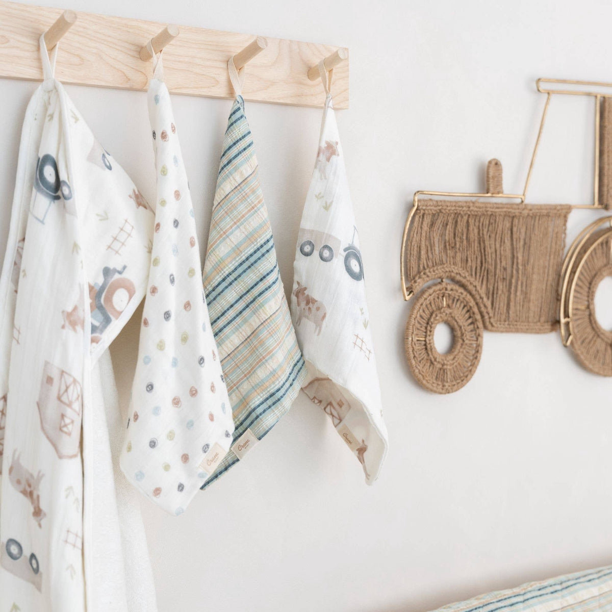 Charlie Farmhouse Tractor Towel Set | Crane Baby