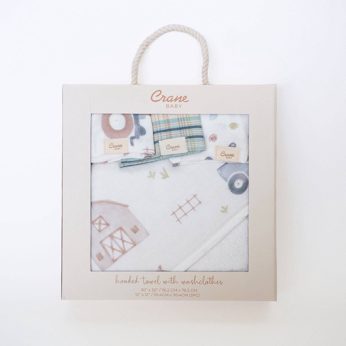 Charlie Farmhouse Tractor Towel Set | Crane Baby