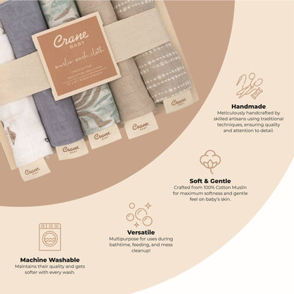 Cove 5-pc. Wash Cloth Set | Crane Baby