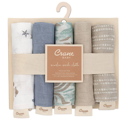 Cove 5-pc. Wash Cloth Set | Crane Baby