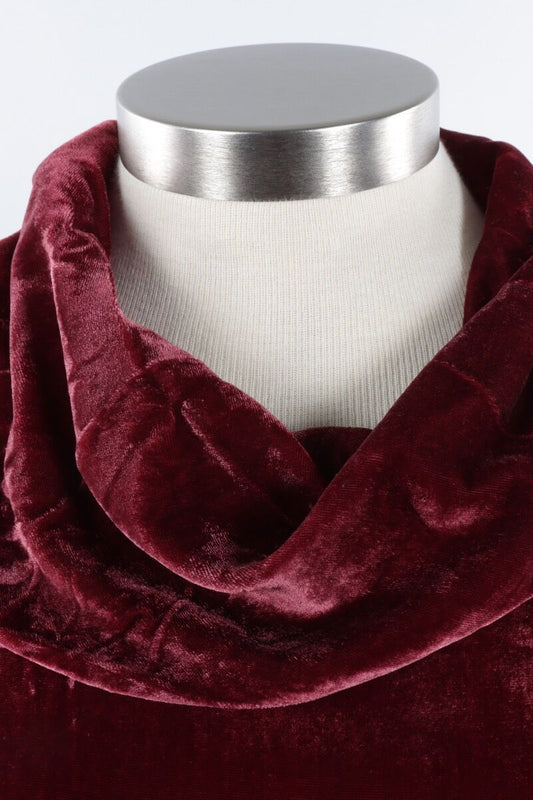 Cranberry Velvet Cowl Neck Pullover | Habitat Clothing
