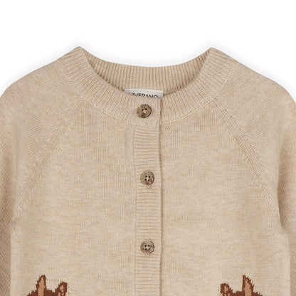 Horse Jacquard Sweater Knit Cardigan | Viverano Organics