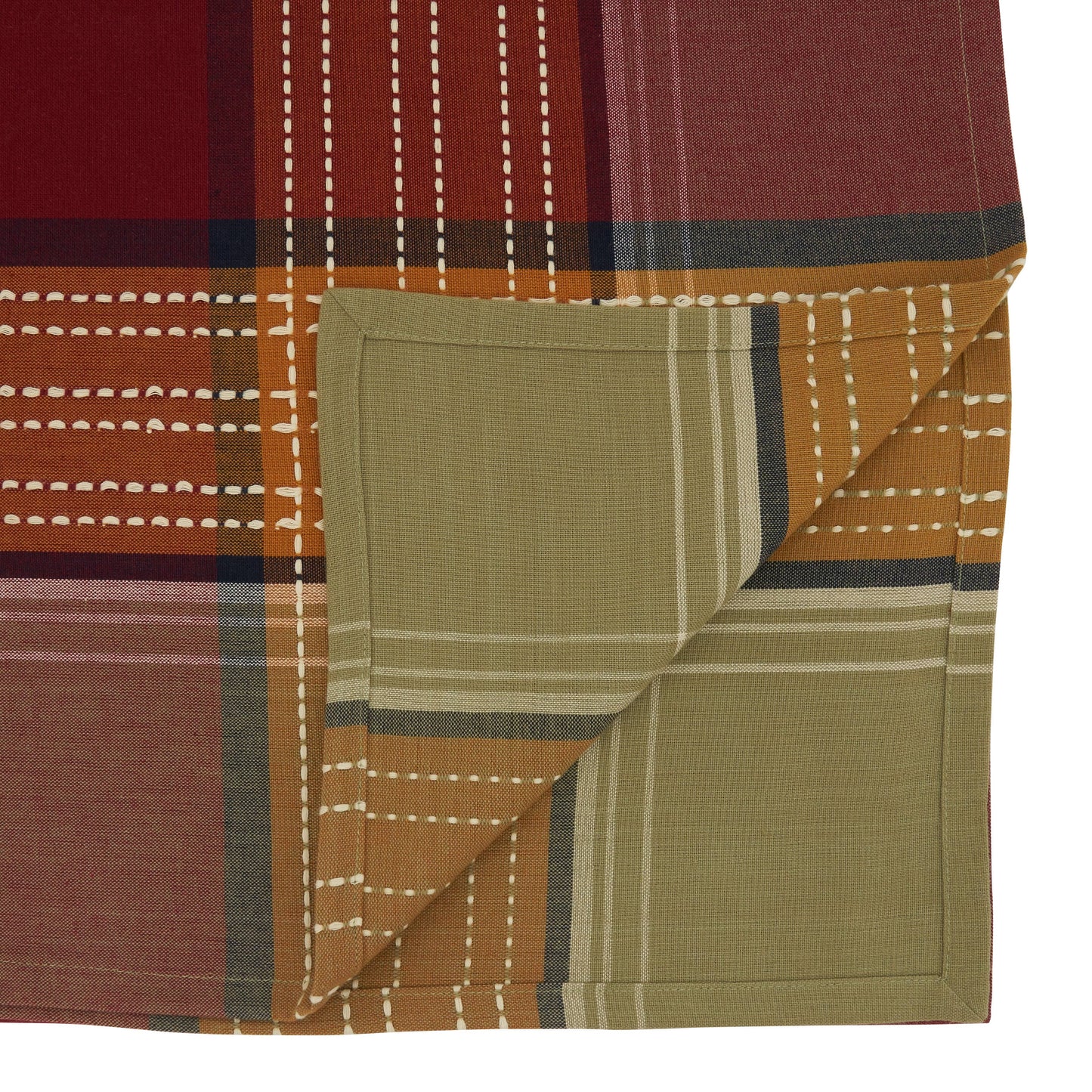 Plaid Border Square Tablecloth | Saro Lifestyle