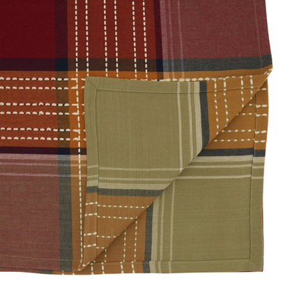 Plaid Border Square Tablecloth | Saro Lifestyle