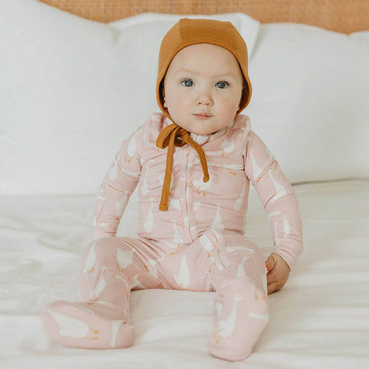 Goosie Zip-Up Footie Pajama | Copper Pearl