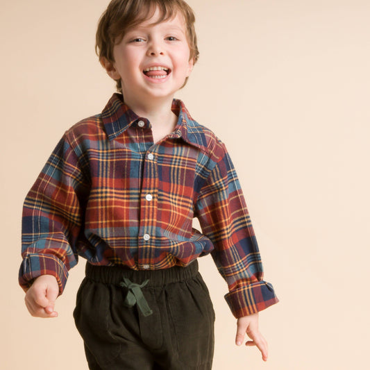 Collar Shirt - Rust Plaid | Beet World