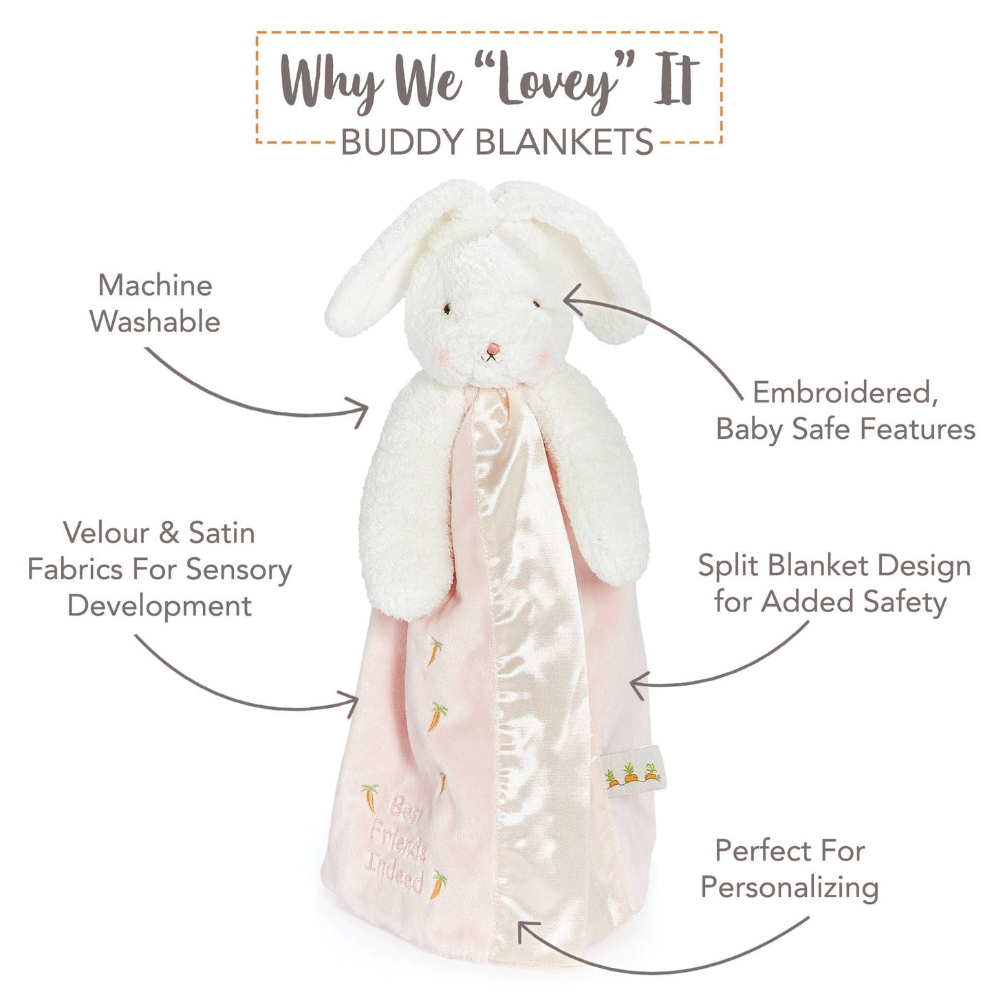 Pink Blossom Bunny Buddy Blanket | Bunnies By The Bay