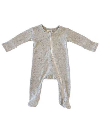 Heather Speckle Zip Footie | Siix Collection
