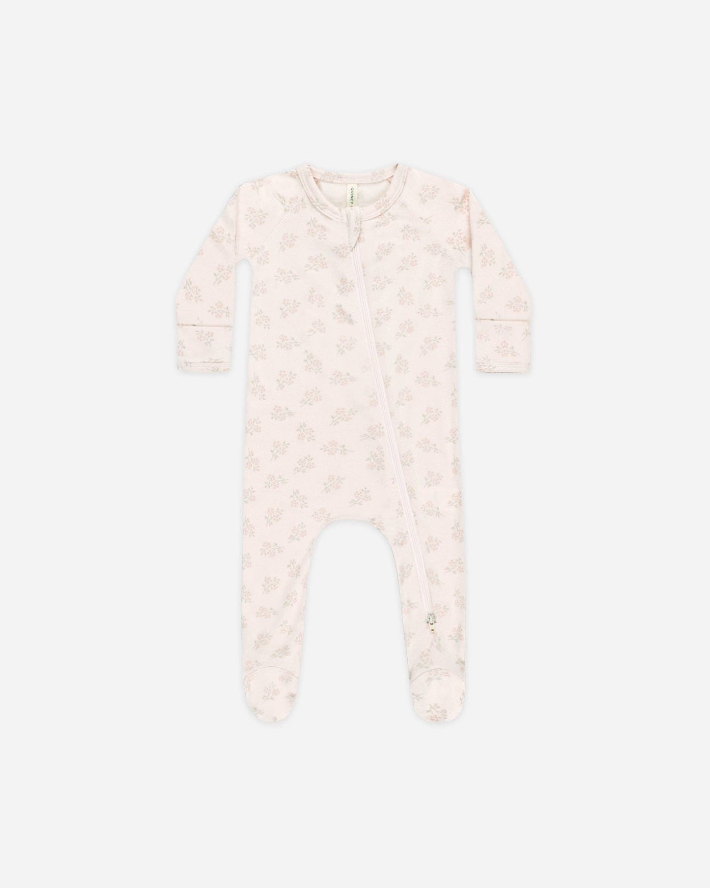 Modal Zip Footie - Pink Blossom | Quincy Mae